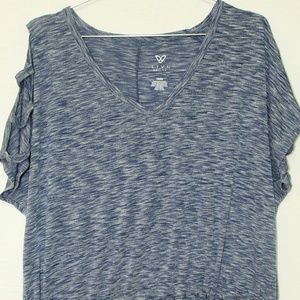 Womens Athletic Top Cold Shoulder Tie Waist Tunic